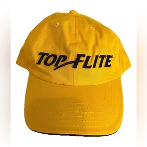 Top Flite Hat Cap Adjustable Strap-back Yellow Golf Golfing Adult New
